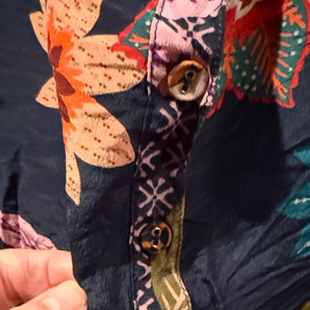 Johnny Was Multicolor Silk Blouse - Picture 3 of 5